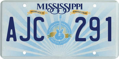 MS license plate AJC291