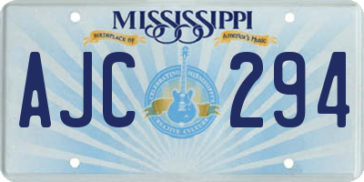 MS license plate AJC294