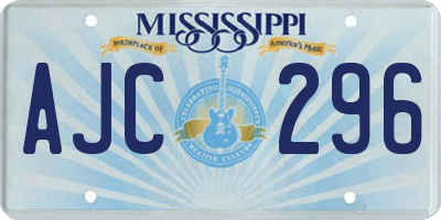 MS license plate AJC296