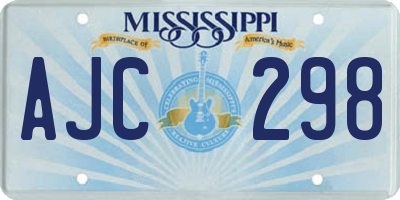 MS license plate AJC298