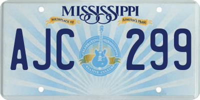 MS license plate AJC299
