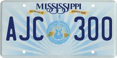 MS license plate AJC300