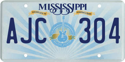 MS license plate AJC304