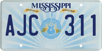 MS license plate AJC311