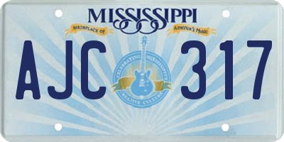 MS license plate AJC317