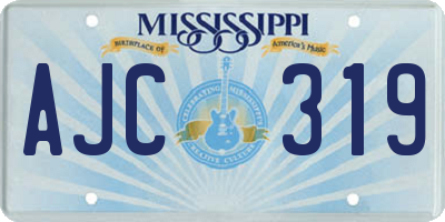 MS license plate AJC319