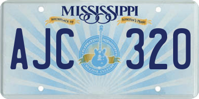 MS license plate AJC320