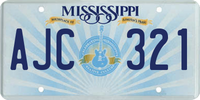 MS license plate AJC321