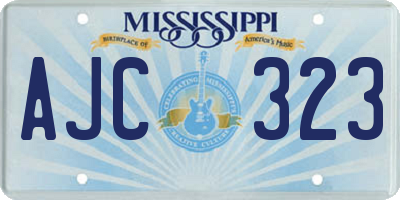 MS license plate AJC323