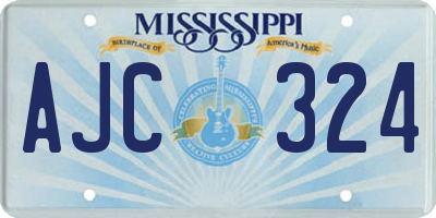 MS license plate AJC324