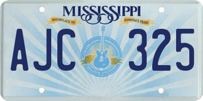MS license plate AJC325