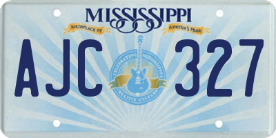 MS license plate AJC327