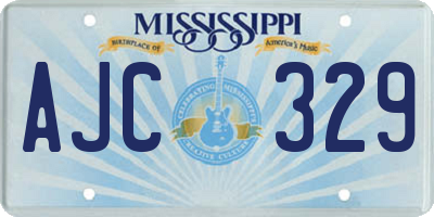 MS license plate AJC329