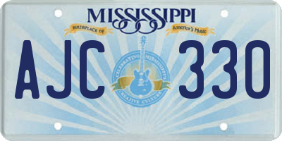 MS license plate AJC330