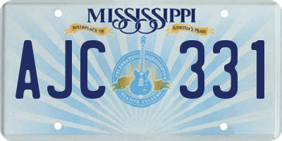 MS license plate AJC331