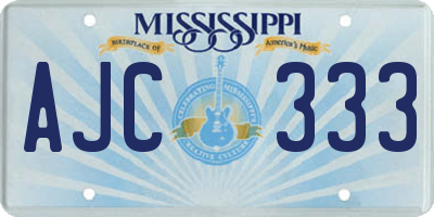 MS license plate AJC333