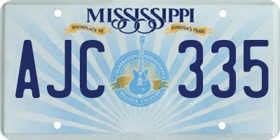 MS license plate AJC335