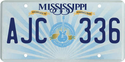 MS license plate AJC336