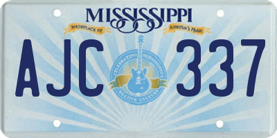 MS license plate AJC337