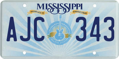 MS license plate AJC343