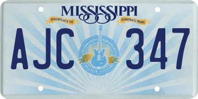 MS license plate AJC347