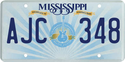 MS license plate AJC348