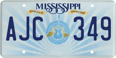 MS license plate AJC349