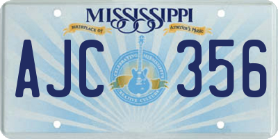 MS license plate AJC356