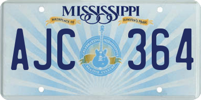 MS license plate AJC364