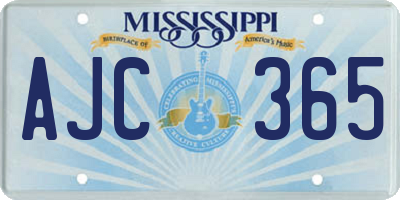 MS license plate AJC365