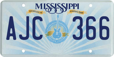 MS license plate AJC366
