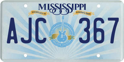 MS license plate AJC367