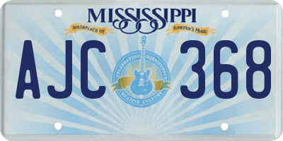 MS license plate AJC368