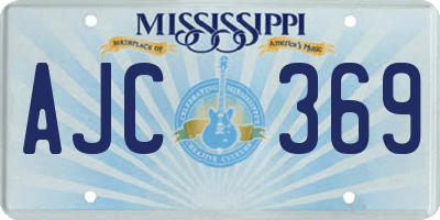 MS license plate AJC369