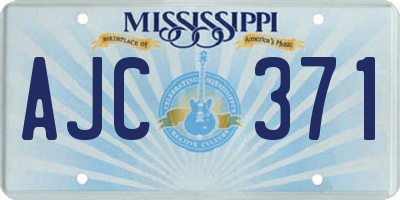 MS license plate AJC371