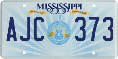 MS license plate AJC373