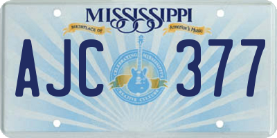 MS license plate AJC377