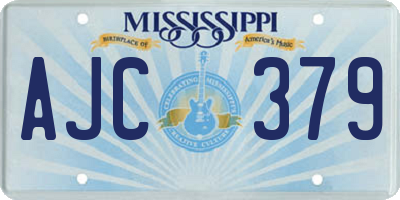 MS license plate AJC379
