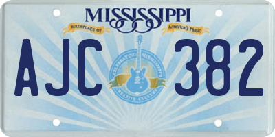 MS license plate AJC382