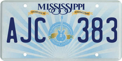 MS license plate AJC383