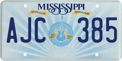 MS license plate AJC385