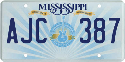 MS license plate AJC387