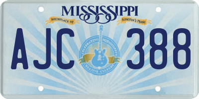MS license plate AJC388
