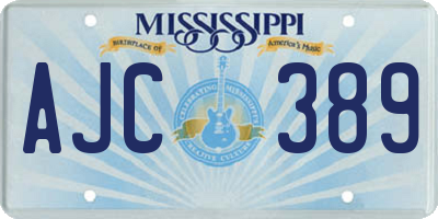 MS license plate AJC389