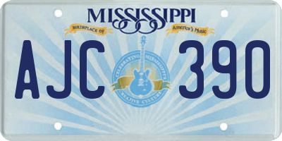 MS license plate AJC390