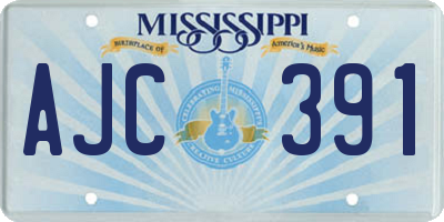 MS license plate AJC391