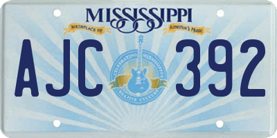 MS license plate AJC392