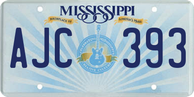 MS license plate AJC393