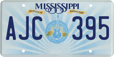 MS license plate AJC395