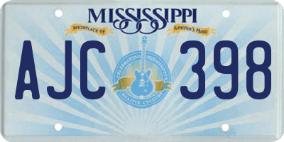 MS license plate AJC398
